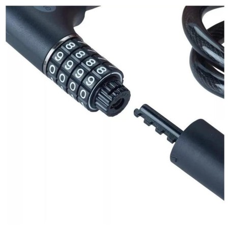 Cable de bicicleta con candado de combinación y llave - ycc0/12/100/2 negro