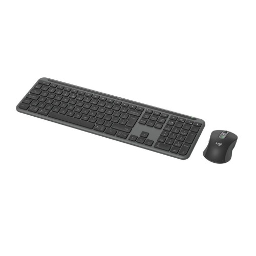 Teclado ingles + ratón logitech mk950 signature slim rf wireless + bluetooth qwerty internacional de ee.uu. grafito