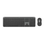 Teclado ingles + ratón logitech mk950 signature slim rf wireless + bluetooth qwerty internacional de ee.uu. grafito