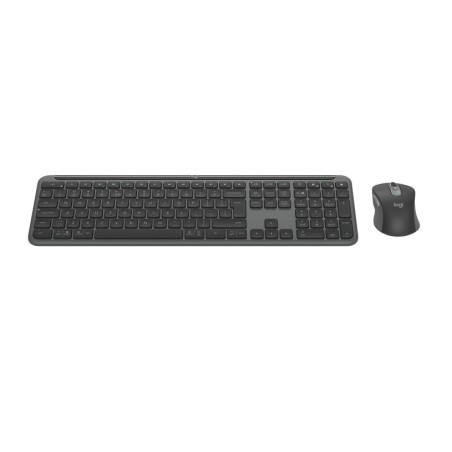 Teclado ingles + ratón logitech mk950 signature slim rf wireless + bluetooth qwerty internacional de ee.uu. grafito