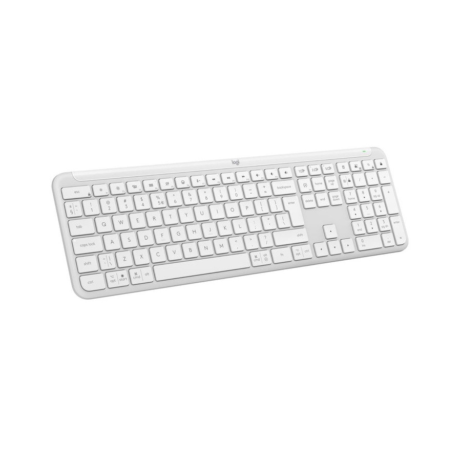 Teclado ingles logitech k950 signature slim teclado rf wireless + bluetooth qwerty ee.uu. blanco