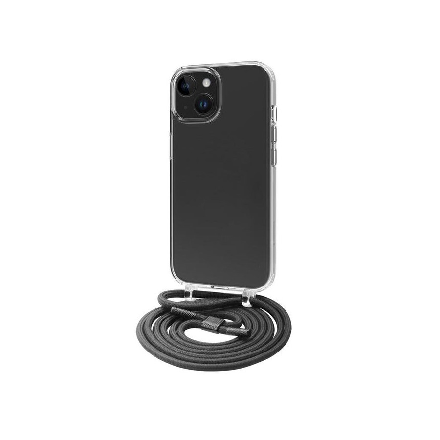 Funda muvit recycletek para apple iphone 15 transparente + colgante negro
