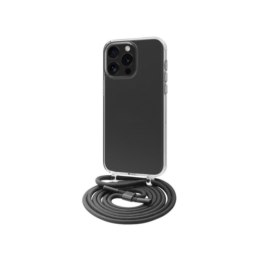 Funda muvit recycletek para apple iphone 15 pro max transparente + colgante negro