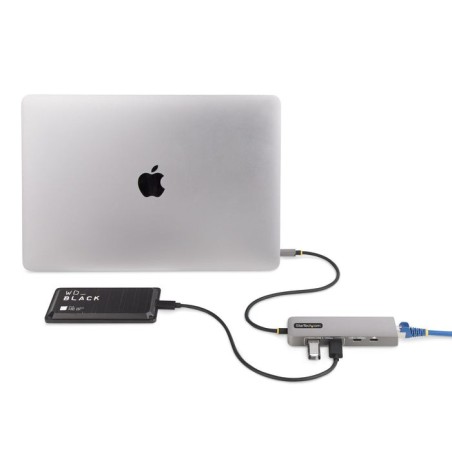 Startech 10g2a1c25epd-usb-hub base para portátil y replicador de puertos alámbrico usb 3.2 gen 2 (3.1 gen 2) type-c gris