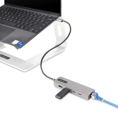 Startech 10g2a1c25epd-usb-hub base para portátil y replicador de puertos alámbrico usb 3.2 gen 2 (3.1 gen 2) type-c gris