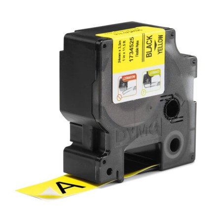 Dymo rhino nylonband 24mm x 3 5m negro y amarillo