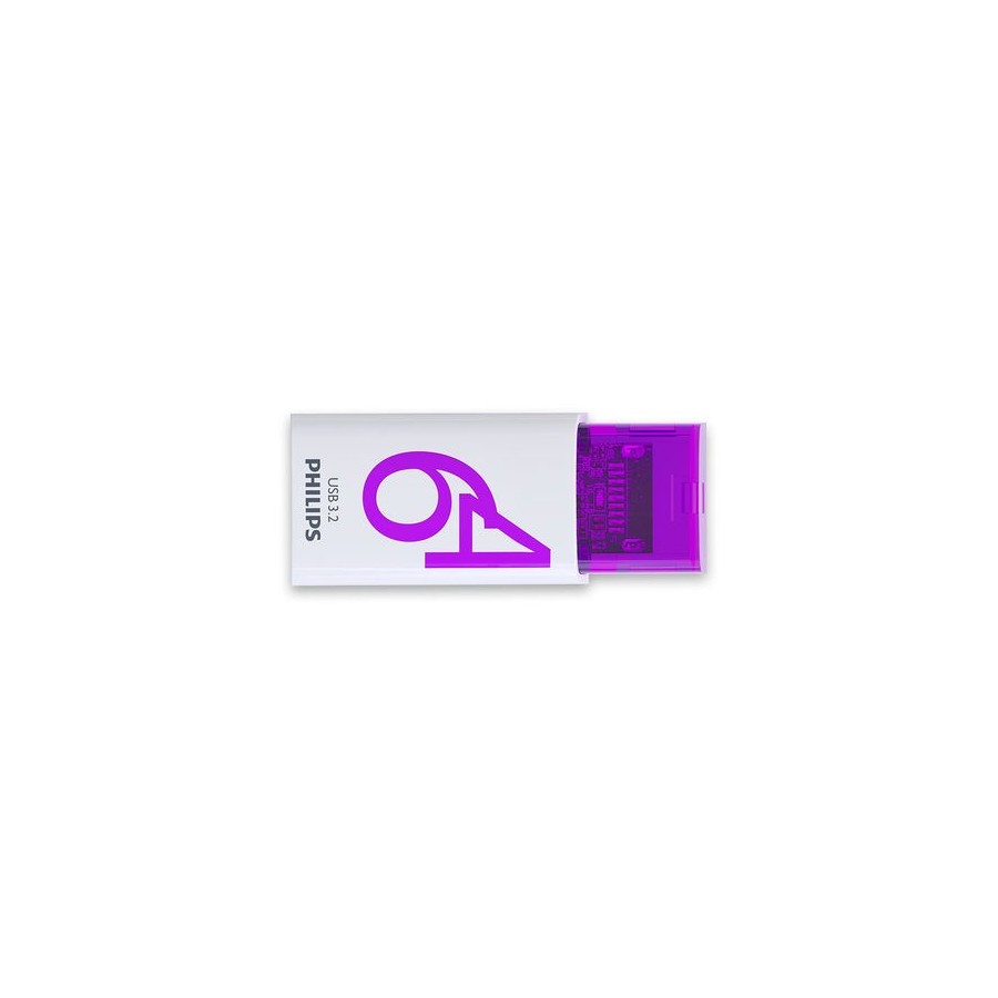 Philips usb 3.2 64gb click series gen 1 usb-c unidad flash usb 128 gb usb tipo a 2.0 plata