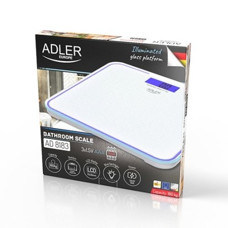 Báscula adler ad 8183  plaza  personal electrónica azul blanco