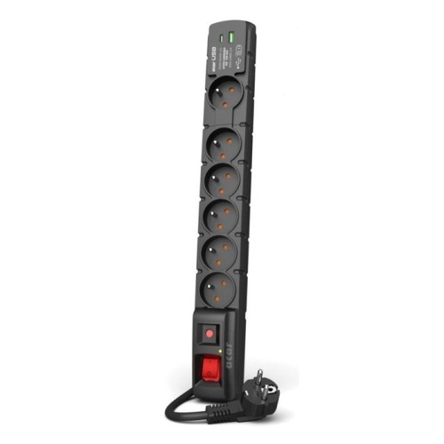 Regleta  acar s6 usb pd 3.0 qc 6 gniazd 1.5m