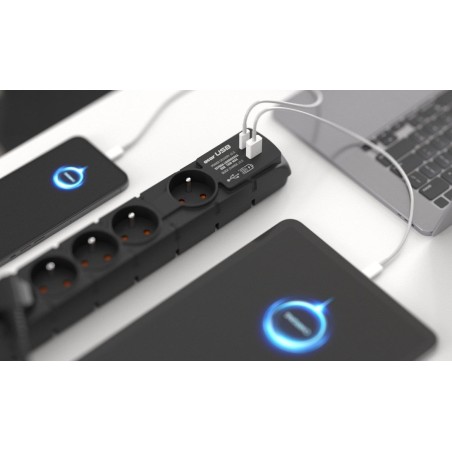 Regleta  acar s6 usb pd 3.0 qc 6 gniazd 1.5m