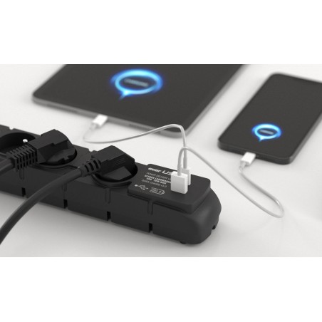 Regleta  acar s6 usb pd 3.0 qc 6 gniazd 1.5m