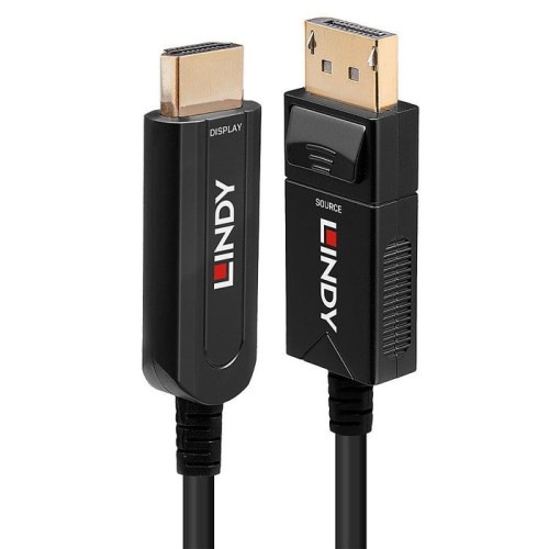 Lindy cable dp 1.2 a cable hdmi 18g fibra optica h