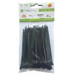 Bridas techly 200 x 2.5mm presilla nylon negro 100 pieza(s)