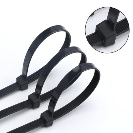 Bridas techly 200 x 2.5mm presilla nylon negro 100 pieza(s)