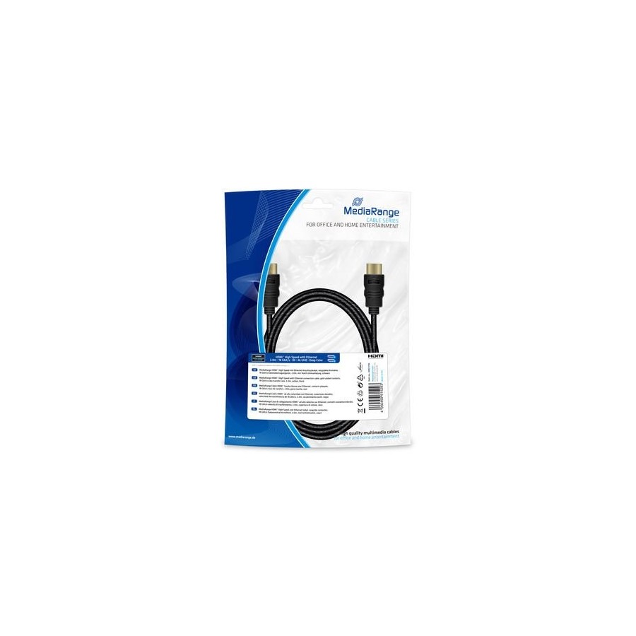 Cable  mediarange mrcs196 hdmi 2 m hdmi tipo a (estándar) negro
