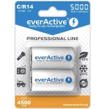 Pilas recargables everactive ni-mh r14 c 5000 mah línea profesional