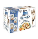 Comida húmeda para gatos brit care fillets in jelly flavour box 12 x 85g