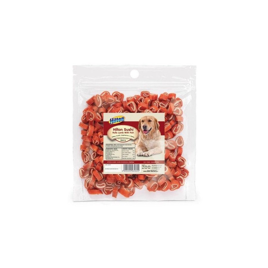 Golosina para perros hilton sushi rolls lamb with fish  500 g