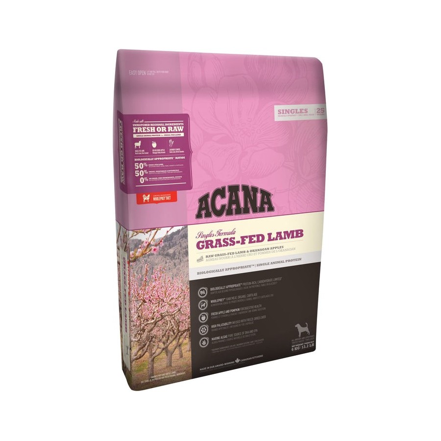 Alimento seco para perros acana singles grass-fed lamb  6 kg