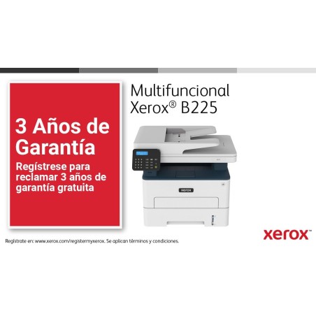 Impresora multifunción  xerox b225 gris/azul, usb, lan, wlan, escanear, copiar b225v_dni