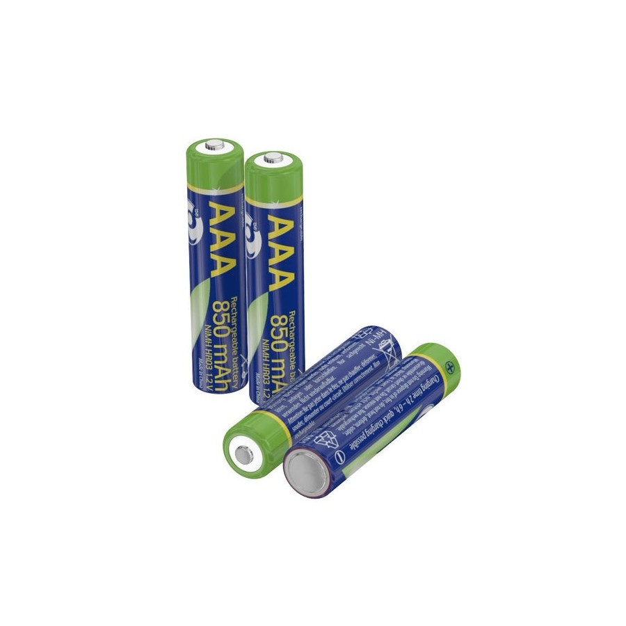 Pilas instantáneas aaa recargables (listas para usar), 850 mah, blister de 4 unidades