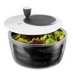 Gefu rotare escurridor de ensalada negro, blanco manivela/pomo