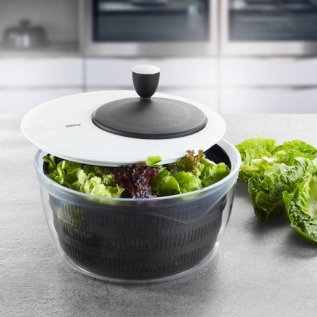 Gefu rotare escurridor de ensalada negro, blanco manivela/pomo
