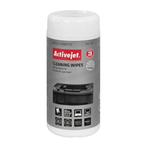 Toallitas activejet aoc-301  de limpieza para equipos de oficina - 100 unidades