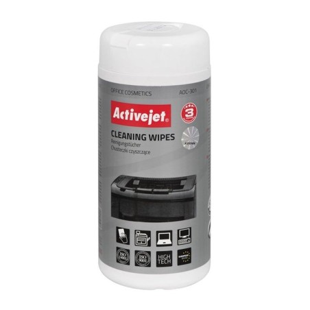 Toallitas activejet aoc-301  de limpieza para equipos de oficina - 100 unidades