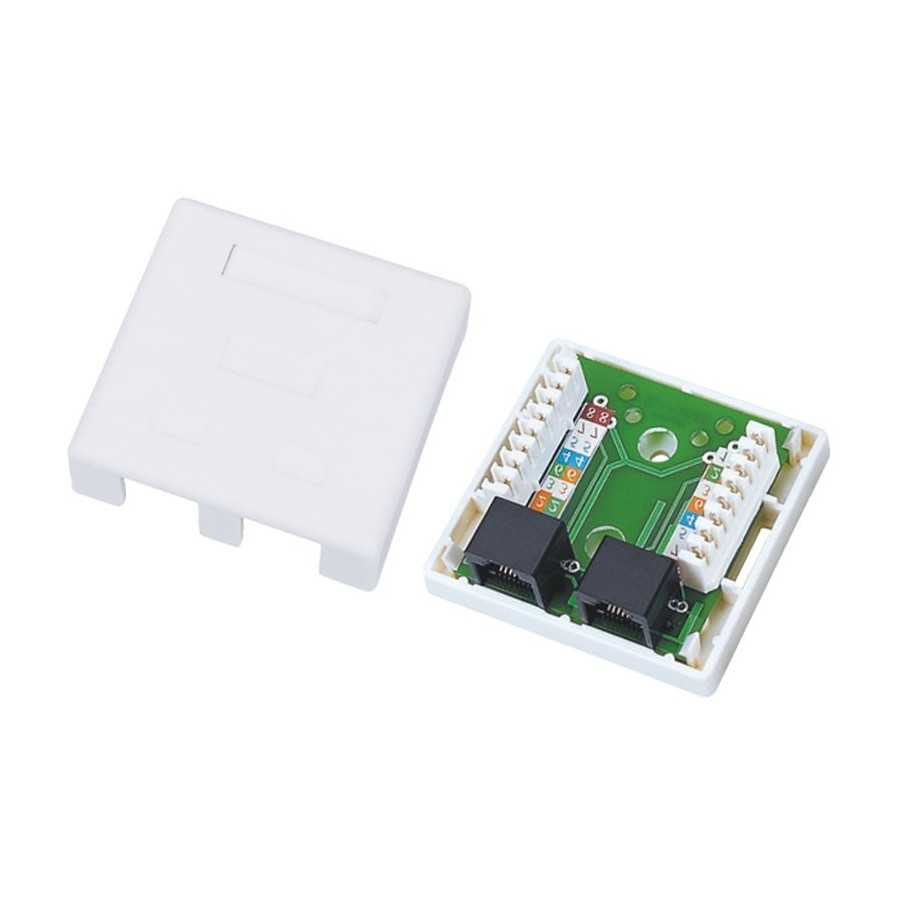 Roseta alantec gn002 conector 2xrj45 blanco