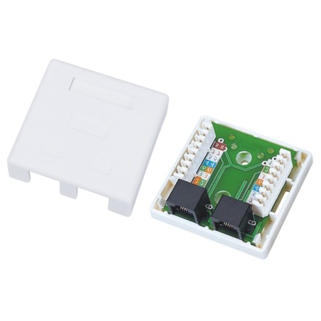 Roseta alantec gn002 conector 2xrj45 blanco