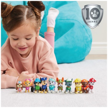Spin master paw patrol - set de regalo action pack pups, figura de juguete 10 figuras de perros 6065255