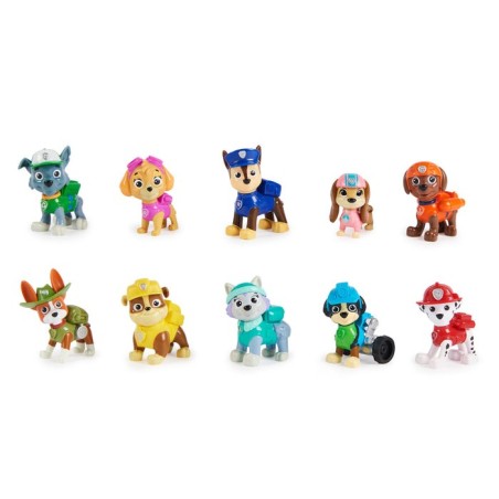 Spin master paw patrol - set de regalo action pack pups, figura de juguete 10 figuras de perros 6065255