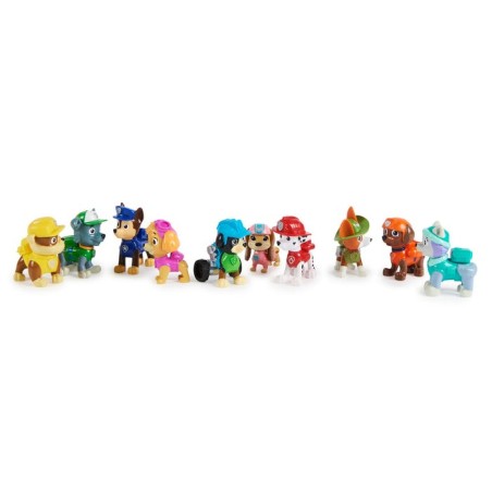 Spin master paw patrol - set de regalo action pack pups, figura de juguete 10 figuras de perros 6065255