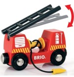 Brio world vehículo de bomberos con escalera, vehículo de juguete rojo/amarillo, con luz y sonido 33811