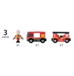 Brio world vehículo de bomberos con escalera, vehículo de juguete rojo/amarillo, con luz y sonido 33811