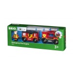 Brio world vehículo de bomberos con escalera, vehículo de juguete rojo/amarillo, con luz y sonido 33811