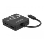 Adaptador usb delock , conector usb-c  toma vga + hdmi + dvi + displayport (negro, 10cm)