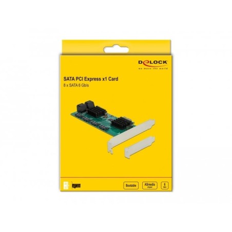 Tarjeta delock pci express x1 sata de 8 puertos, controlador