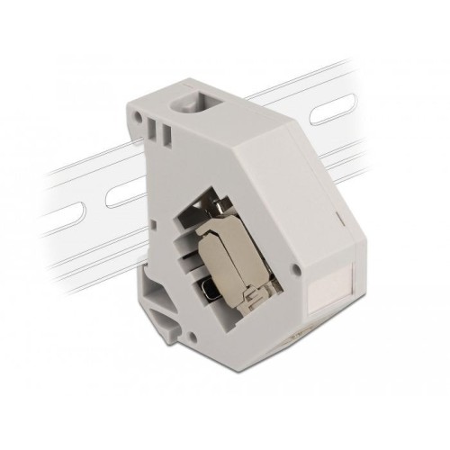 Delock 86014 adaptador de carril din con módulo keystone rj45 hembra cat.6a lsa
