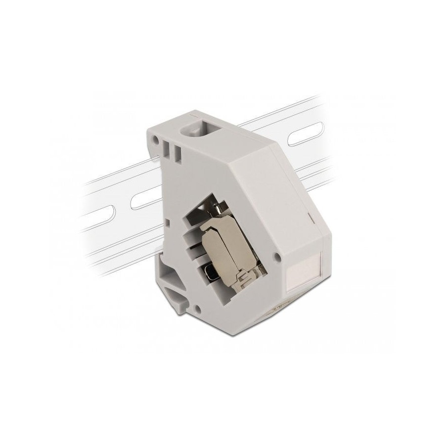 Delock 86014 adaptador de carril din con módulo keystone rj45 hembra cat.6a lsa