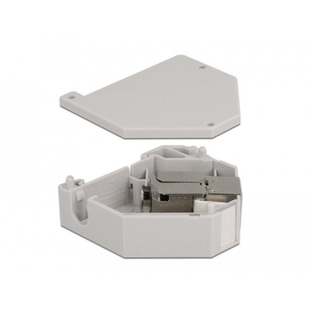 Delock 86014 adaptador de carril din con módulo keystone rj45 hembra cat.6a lsa