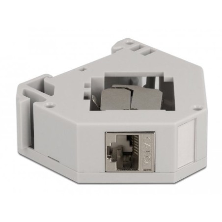 Delock 86014 adaptador de carril din con módulo keystone rj45 hembra cat.6a lsa