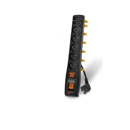 Regleta surge projoector acar p7  3m negro