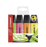 Stabilo boss  estuche de marcadores fluorescentes  - estuche 4 colores - punta biselada