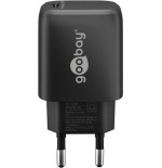 Cargador  25w usb 1 puert. usb-c negro gan fc pd salida lateral goobay