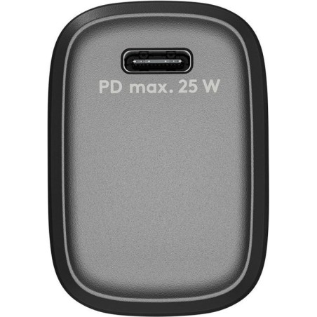 Cargador  25w usb 1 puert. usb-c negro gan fc pd salida lateral goobay