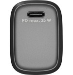 Cargador  25w usb 1 puert. usb-c negro gan fc pd salida lateral goobay