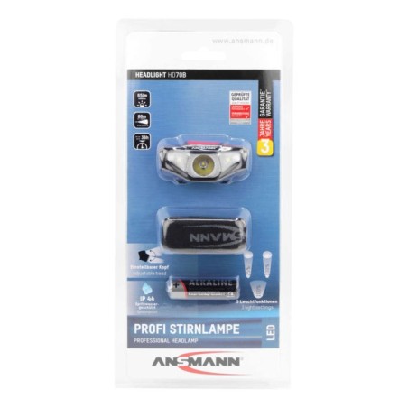 Linterna ansmann 1600-0260, luz de led negro