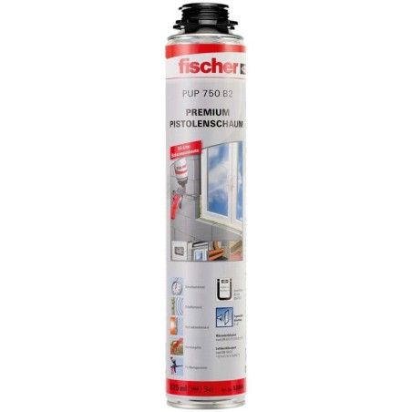 Fischer espuma para pistola pup 750 b2 premium, sellador beige, 825ml 53084